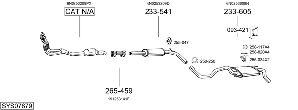 Sistema de gases de escape Vw POLO III