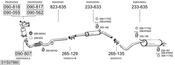 Sistema de gases de escape Vw POLO IV
