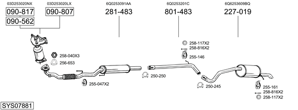 Sistema de gases de escape Vw POLO IV