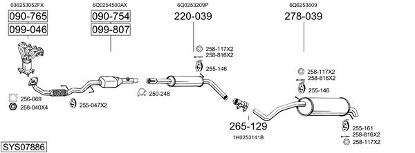 Sistema de gases de escape Vw POLO IV