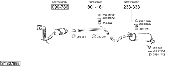 Sistema de gases de escape Vw POLO IV