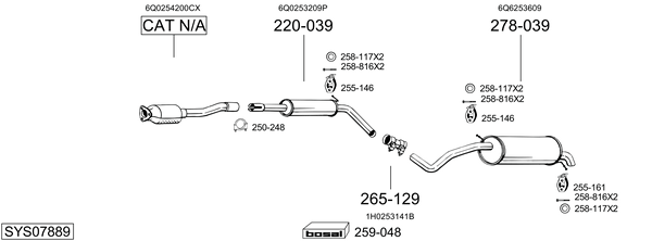 Sistema de gases de escape Vw POLO IV