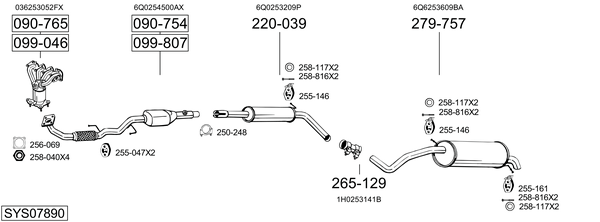 Sistema de gases de escape Vw POLO IV