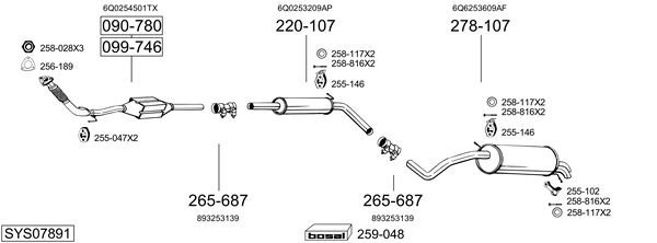 Sistema de gases de escape Vw POLO IV