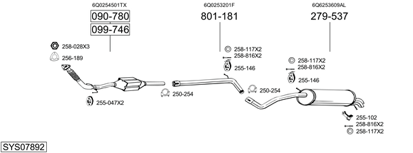 Sistema de gases de escape Vw POLO IV