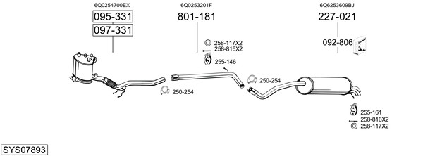 Sistema de gases de escape Vw POLO IV