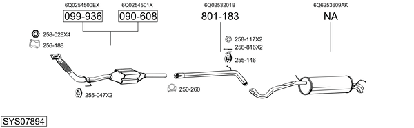 Sistema de gases de escape Vw POLO IV
