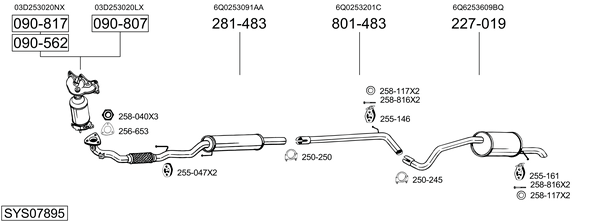 Sistema de gases de escape Vw POLO IV
