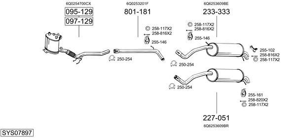 Sistema de gases de escape Vw POLO IV