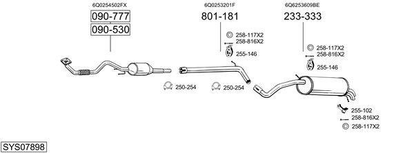 Sistema de gases de escape Vw POLO IV
