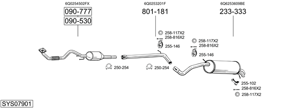Sistema de gases de escape Vw POLO IV
