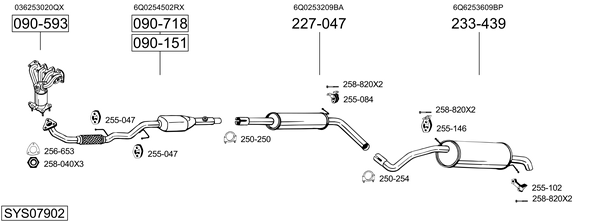 Sistema de gases de escape Vw POLO IV