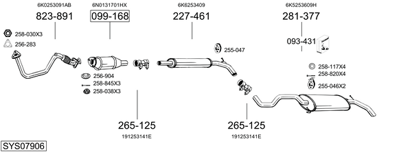 Sistema de gases de escape Vw POLO III CLASSIC