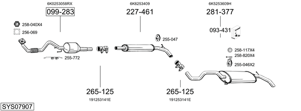 Sistema de gases de escape Vw POLO III CLASSIC