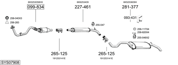 Sistema de gases de escape Vw POLO III CLASSIC