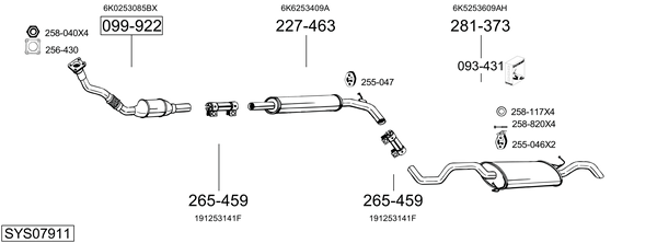Sistema de gases de escape Vw POLO III CLASSIC