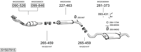 Sistema de gases de escape Vw POLO III CLASSIC