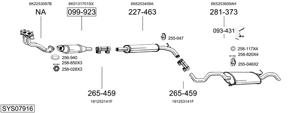 Sistema de gases de escape Vw POLO III CLASSIC