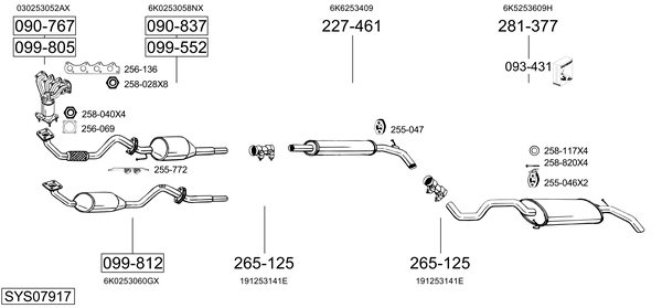 Sistema de gases de escape Vw POLO Variant