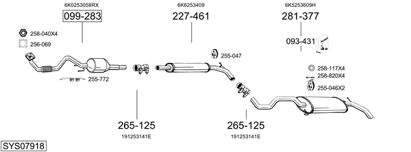Sistema de gases de escape Vw POLO Variant