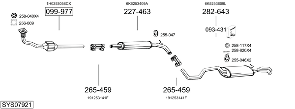 Sistema de gases de escape Vw POLO Variant