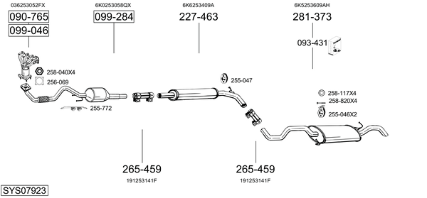 Sistema de gases de escape Vw POLO Variant