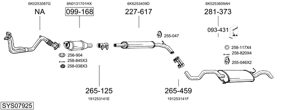 Sistema de gases de escape Vw POLO Variant