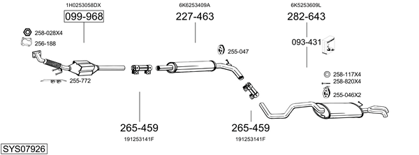 Sistema de gases de escape Vw POLO Variant