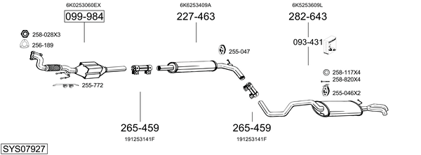 Sistema de gases de escape Vw POLO Variant