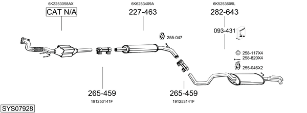 Sistema de gases de escape Vw POLO Variant