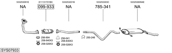 Sistema de gases de escape Vw SCIROCCO