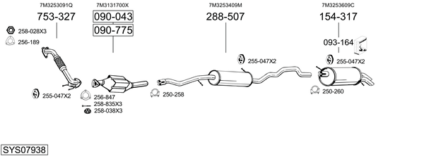 Sistema de gases de escape Vw SHARAN