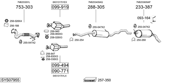 Sistema de gases de escape Vw SHARAN VAN