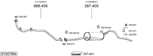 Sistema de gases de escape Vw TARO