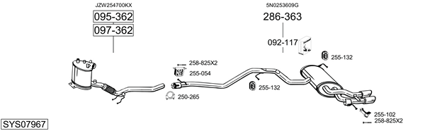 Sistema de gases de escape Vw TIGUAN