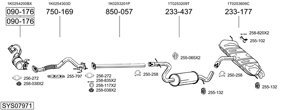 Sistema de gases de escape Vw TOURAN