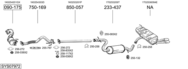 Sistema de gases de escape Vw TOURAN