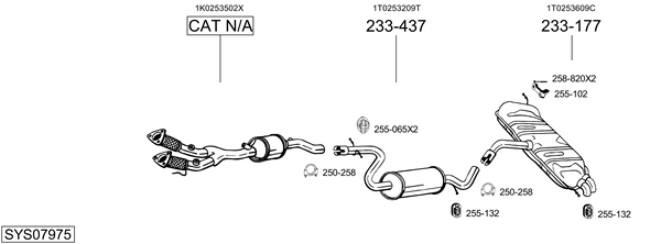 Sistema de gases de escape Vw TOURAN