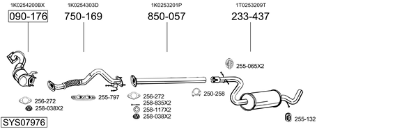 Sistema de gases de escape Vw TOURAN