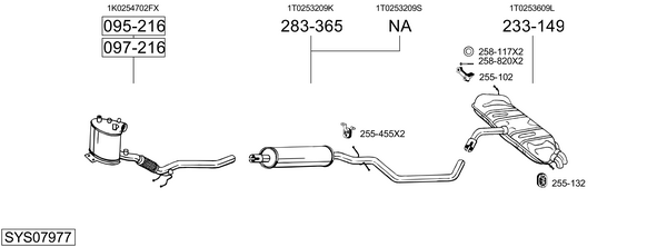 Sistema de gases de escape Vw TOURAN