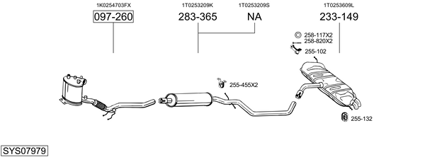 Sistema de gases de escape Vw TOURAN