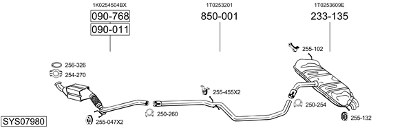 Sistema de gases de escape Vw TOURAN