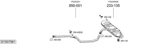 Sistema de gases de escape Vw TOURAN