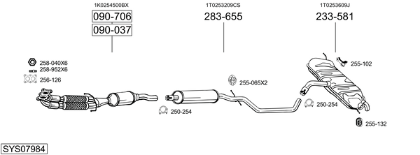 Sistema de gases de escape Vw TOURAN