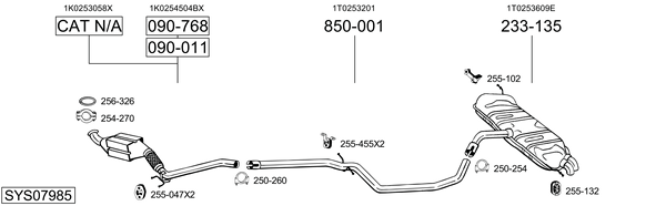 Sistema de gases de escape Vw TOURAN
