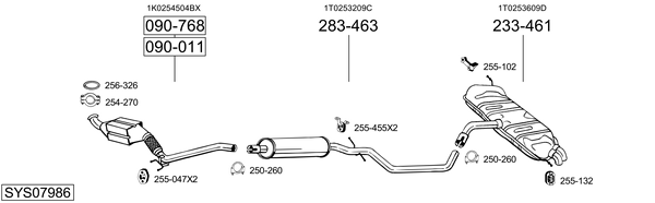 Sistema de gases de escape Vw TOURAN