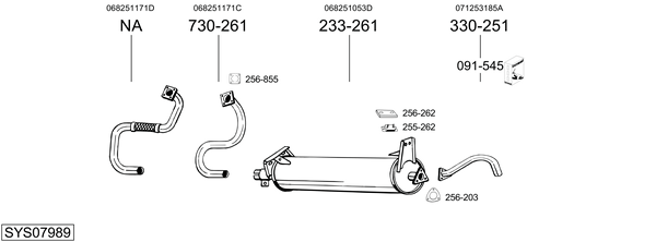 Sistema de gases de escape Vw TRANSPORTER T3 Platform/Chassis