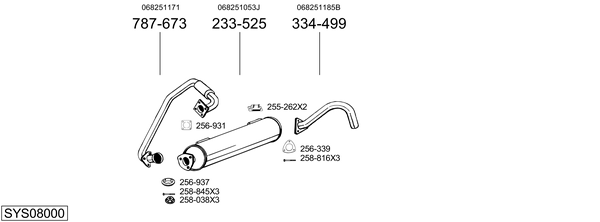 Sistema de gases de escape Vw TRANSPORTER T3 Van