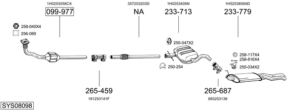 Sistema de gases de escape Vw VENTO
