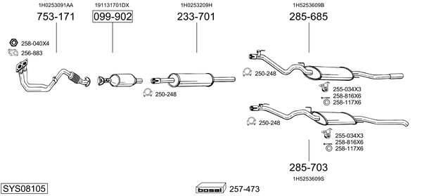 Sistema de gases de escape Vw VENTO